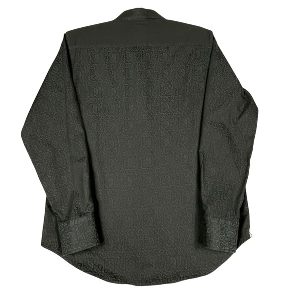 Robert Graham Black on Black Windsor Paisley Jacquard Flip Cuff Classic Shirt M - Picture 3 of 16
